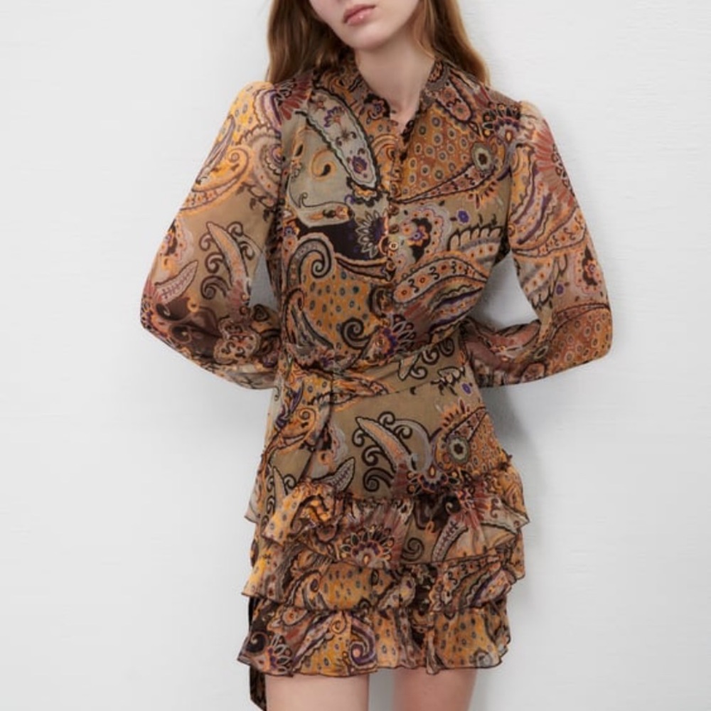 ZARA SHORT RUFFLE DRESS